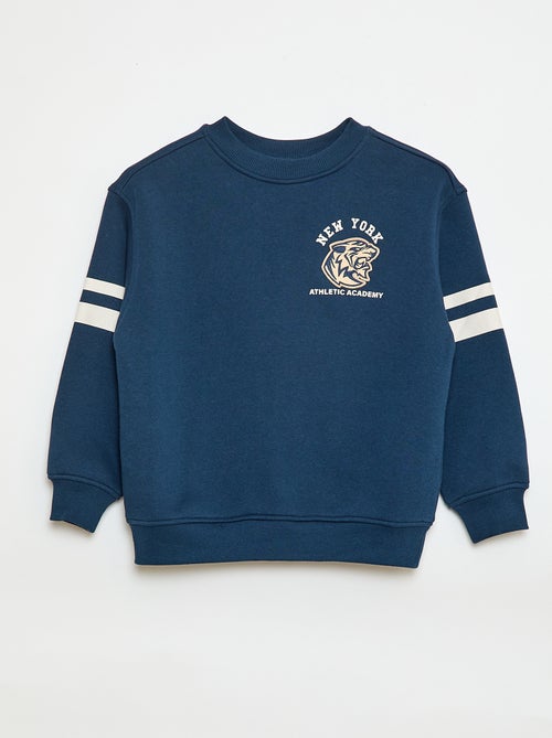 Sudadera estampada en felpa perchada - Kiabi