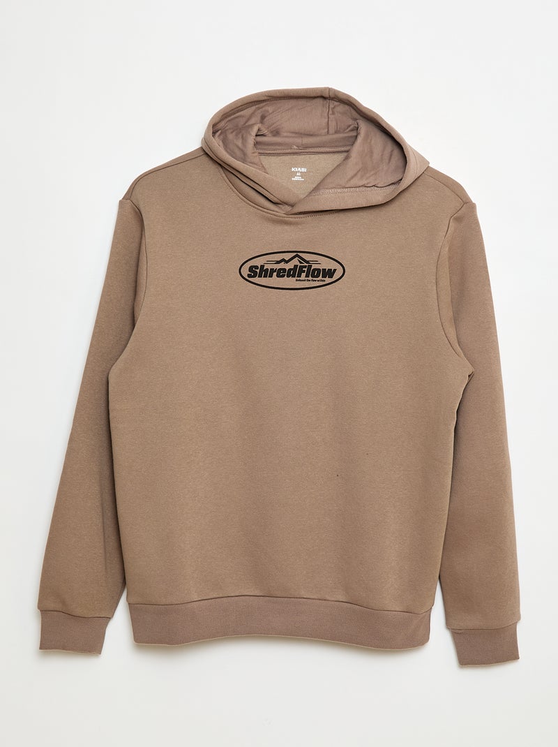 Sudadera estampada fantasía en algodón liso Beige - Kiabi