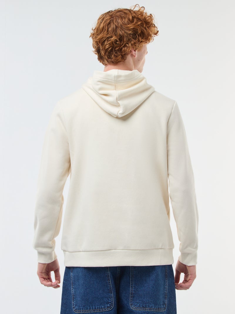 Sudadera estampada fantasía en algodón liso Blanco - Kiabi