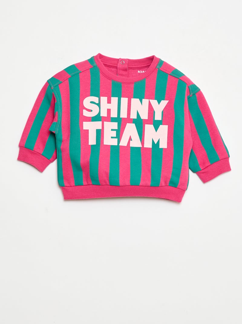 Sudadera estampada fantasía en felpa perchada Rosa - Kiabi