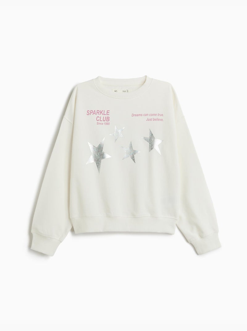 Sudadera estampada, mo fashion Blanco - Kiabi