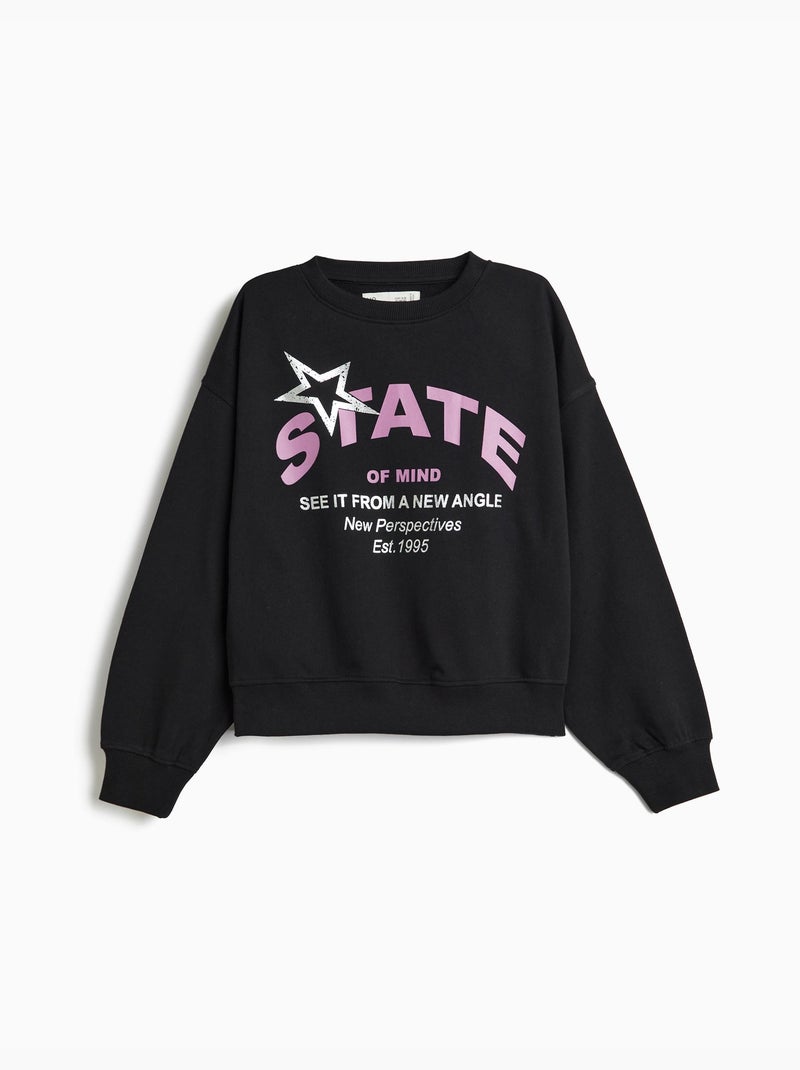 Sudadera estampada, mo fashion Negro - Kiabi