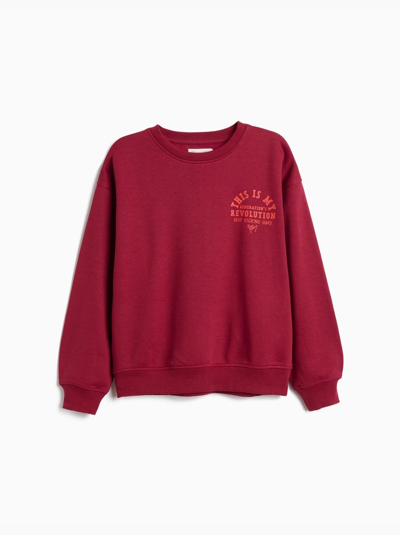 Sudadera estampada, mo fashion Rojo - Kiabi