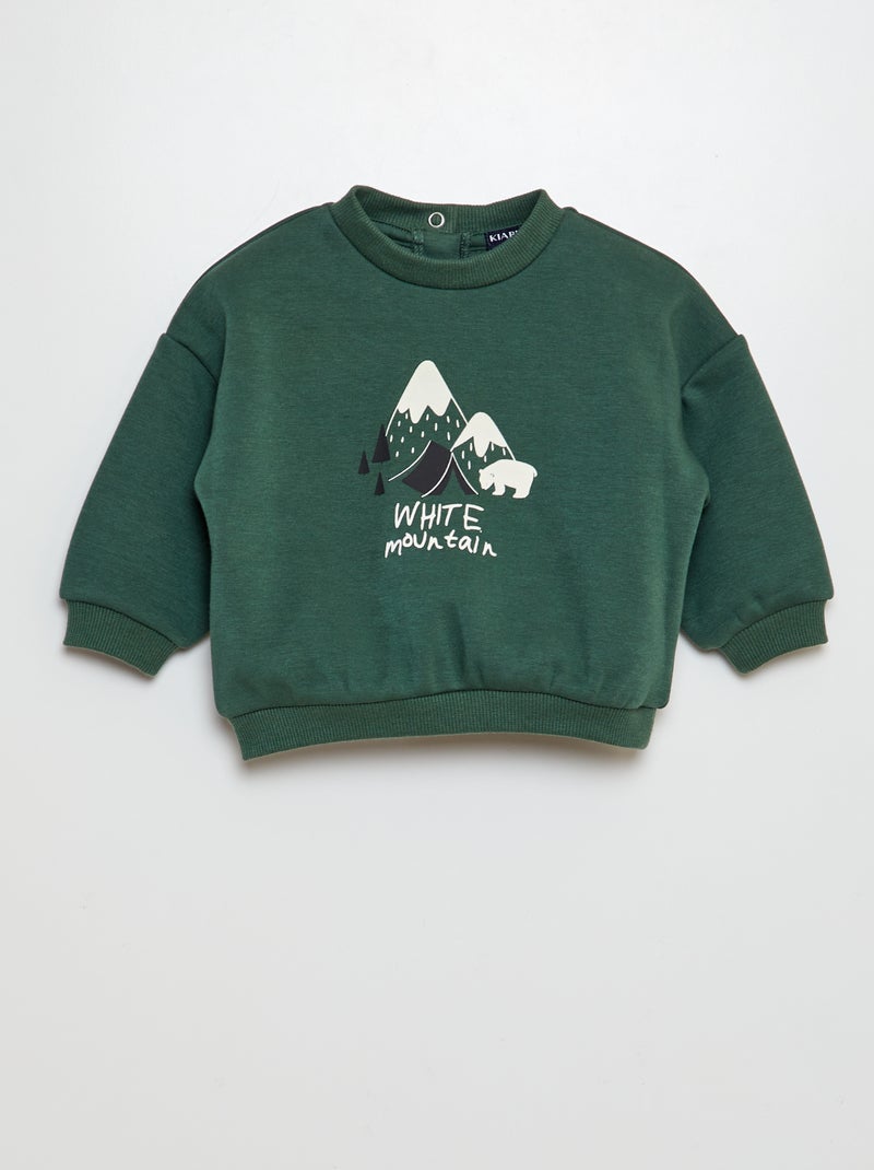 Sudadera estampada 'montaña' VERDE - Kiabi