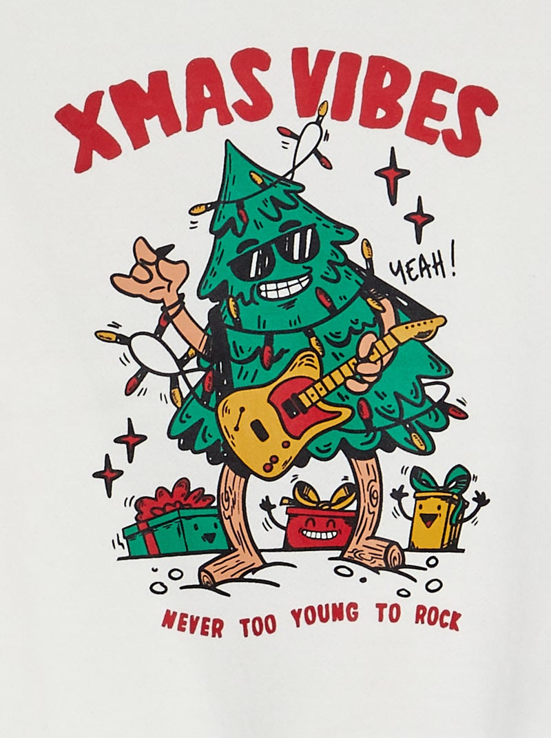 Sudadera estampada 'muñeco de nieve' BLANCO - Kiabi