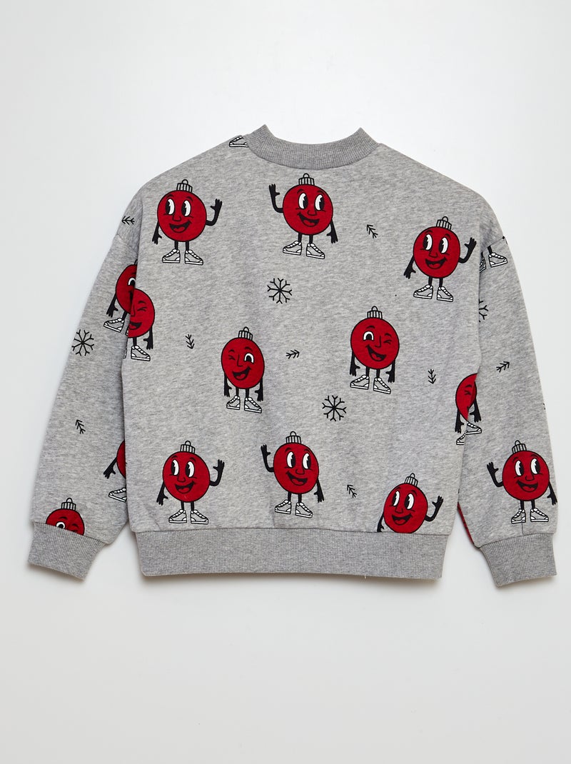 Sudadera estampada 'muñeco de nieve' GRIS - Kiabi