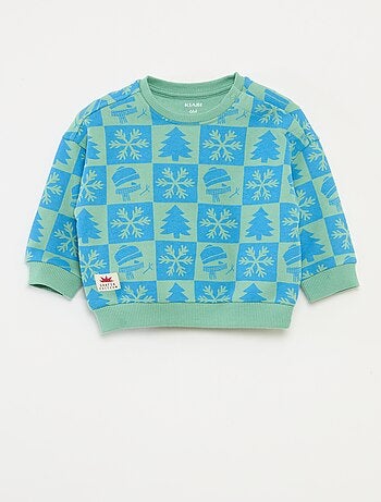Sudadera estampada de Navidad en polar de algodón