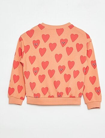 Sudadera estampada por ambos lados con cuello redondo