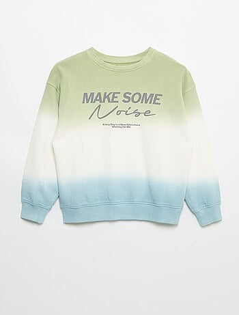 Sudadera estampada tie-dye de cuello redondo