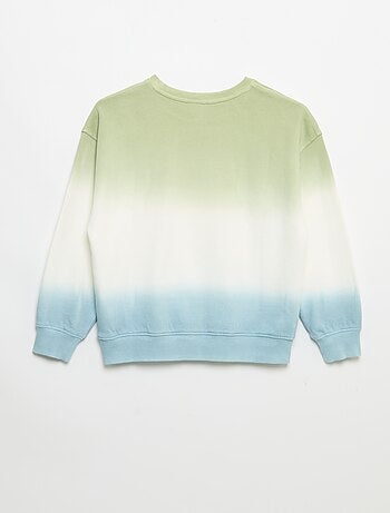 Sudadera estampada tie-dye de cuello redondo