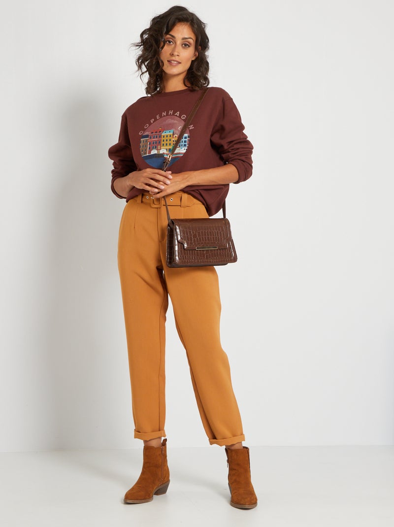 Sudadera estampada unisex 'Palma de Mallorca' MARRON - Kiabi