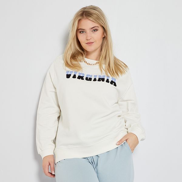 Sudadera estampada 'Virginia' tallas grandes mujer - BLANCO - Kiabi - 18,00€