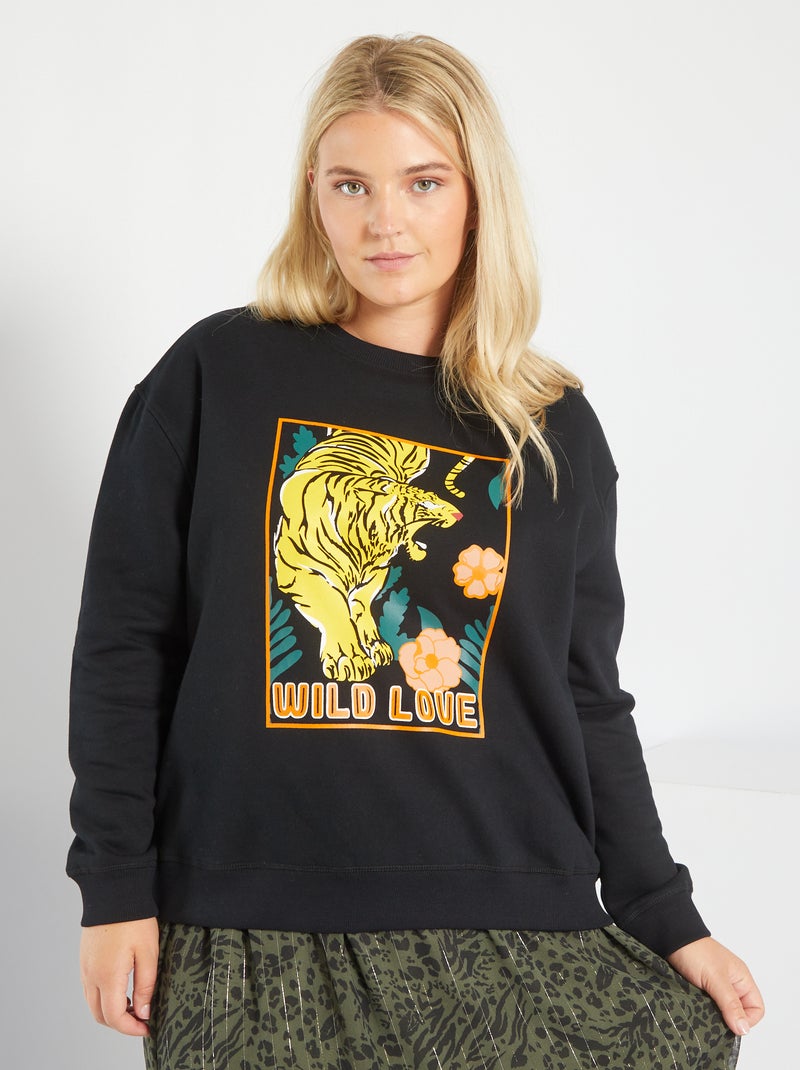 Sudadera estampada 'wild love' NEGRO - Kiabi