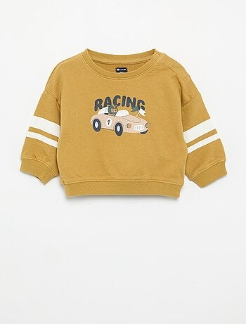 Sudadera estampada y de mangas largas rayadas