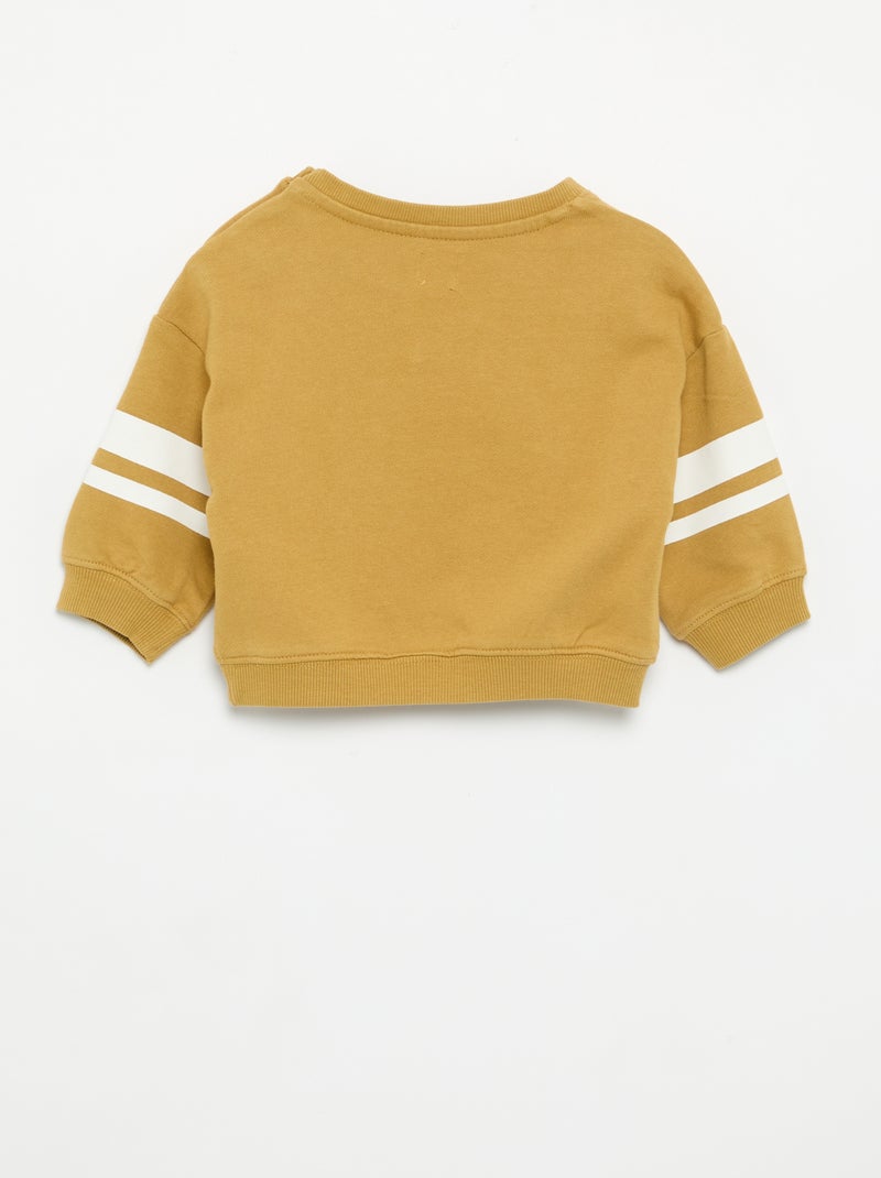 Sudadera estampada y de mangas largas rayadas Amarillo - Kiabi