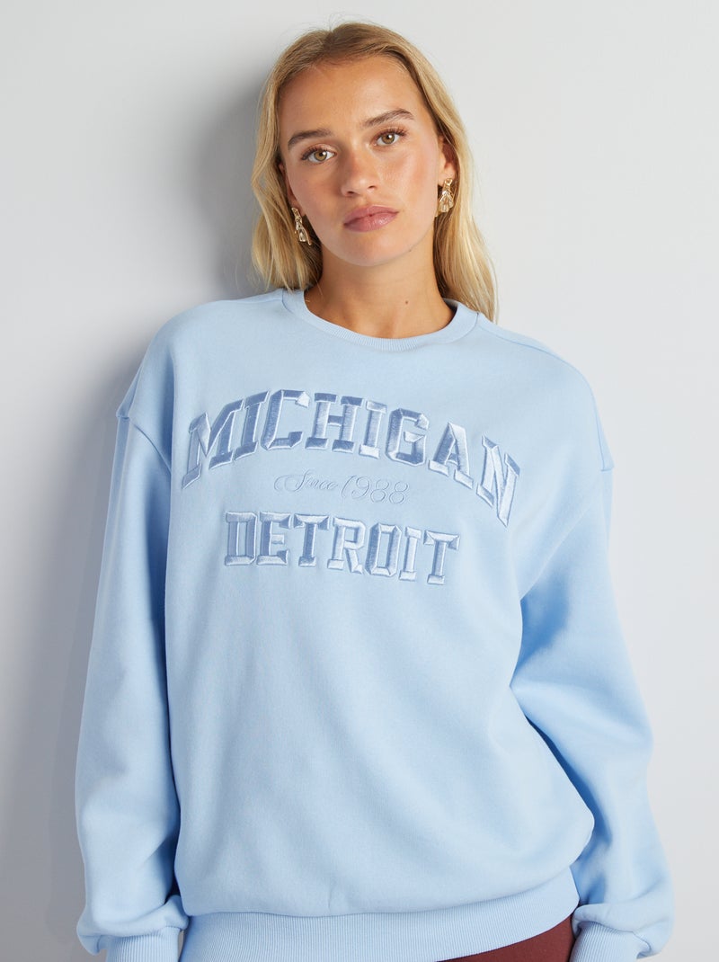 Sudadera estilo campus AZUL - Kiabi