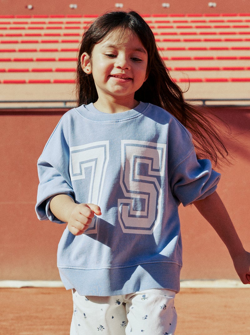 Sudadera estilo campus Azul - Kiabi