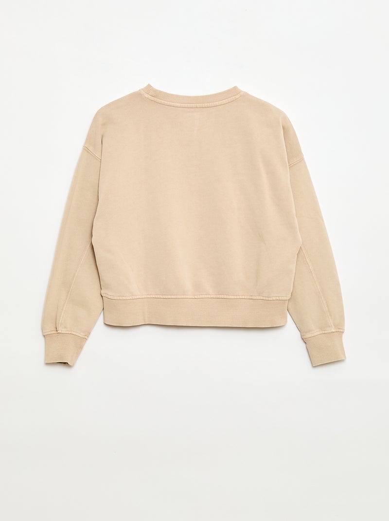 Sudadera estilo campus Beige - Kiabi