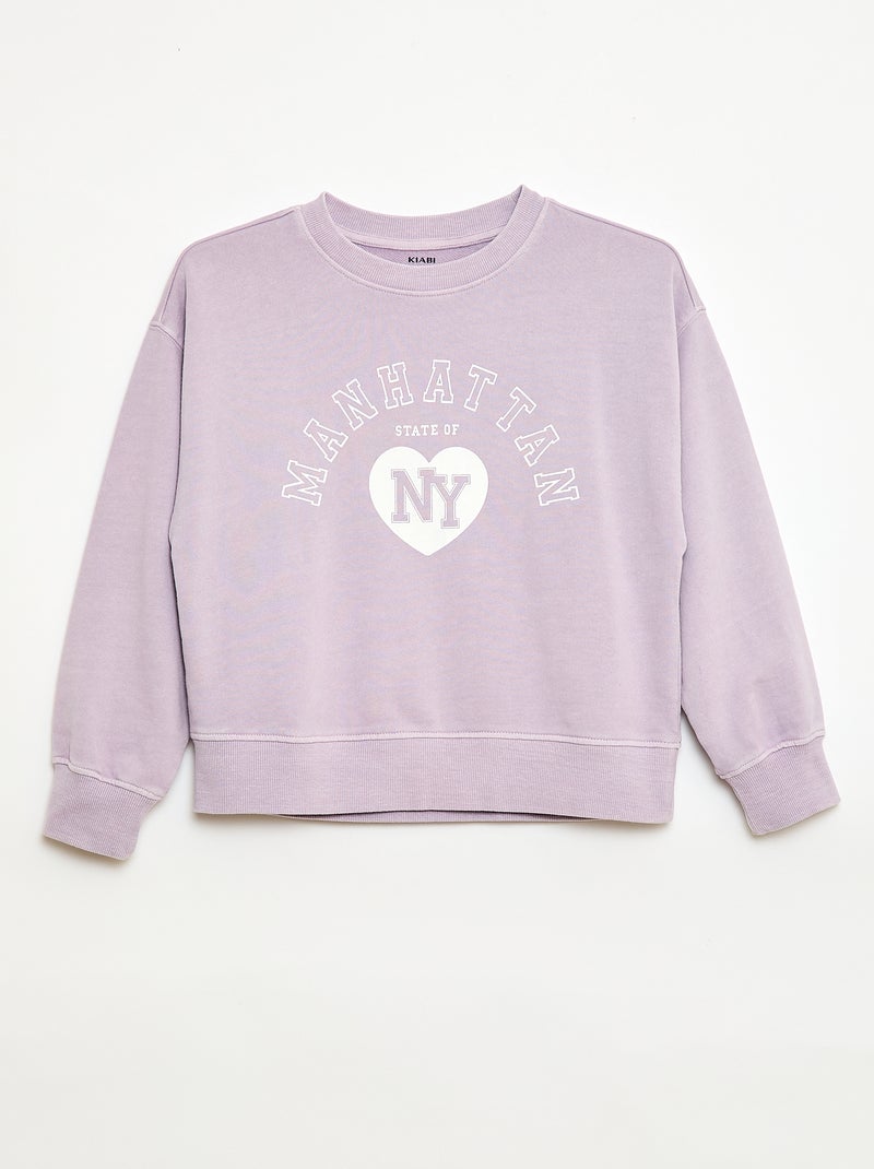Sudadera estilo campus Purpura - Kiabi