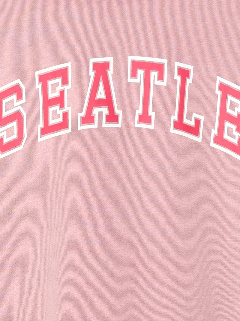 Sudadera estilo campus Rosa - Kiabi
