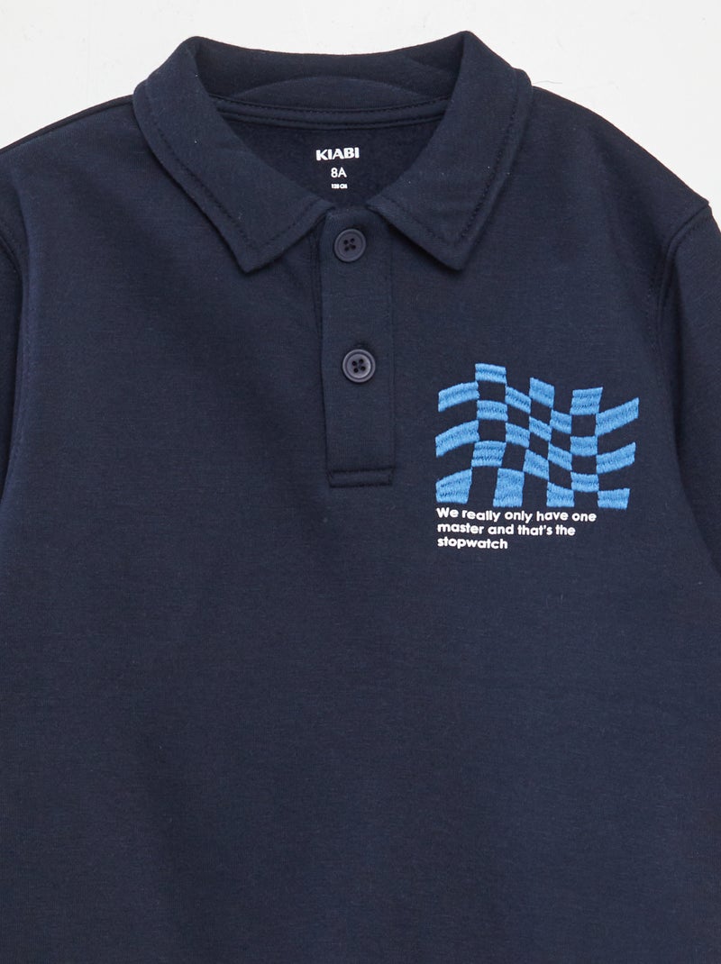 Sudadera estilo polo AZUL - Kiabi