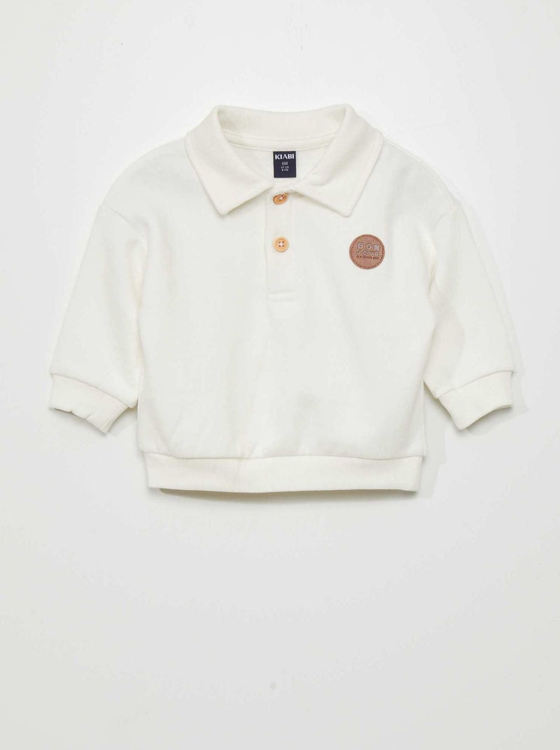 Sudadera estilo polo BLANCO - Kiabi
