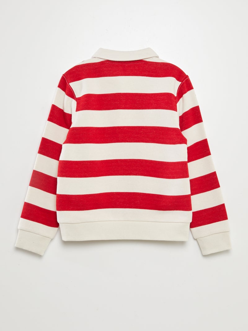 Sudadera estilo polo de rayas ROJO - Kiabi