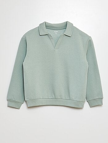 Sudadera estilo polo lisa
