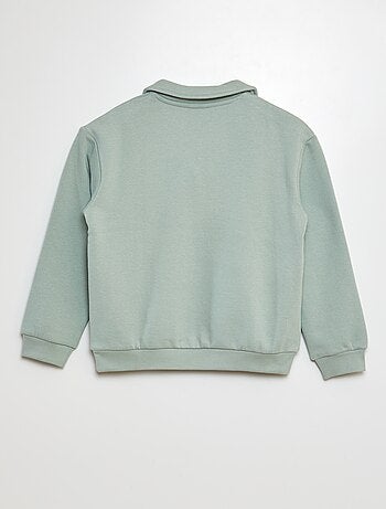 Sudadera estilo polo lisa