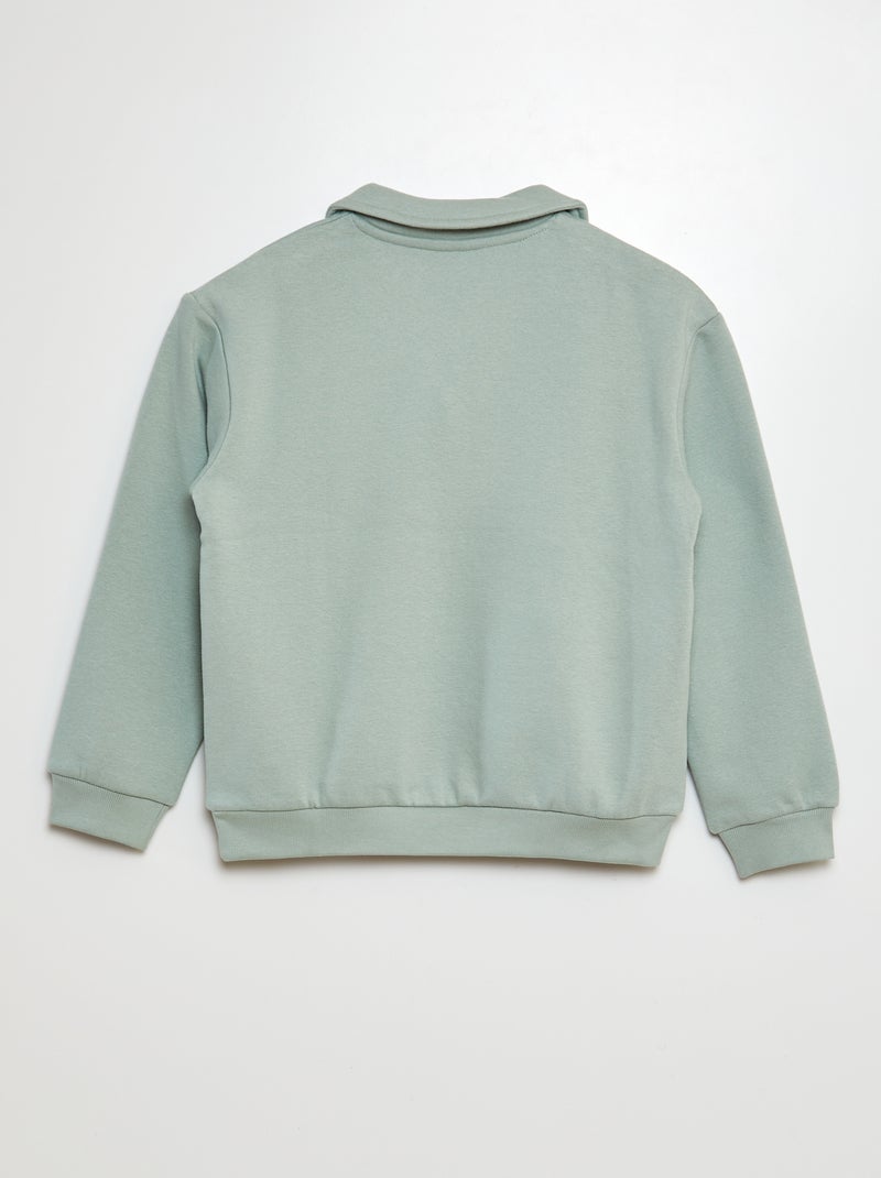 Sudadera estilo polo lisa AZUL - Kiabi