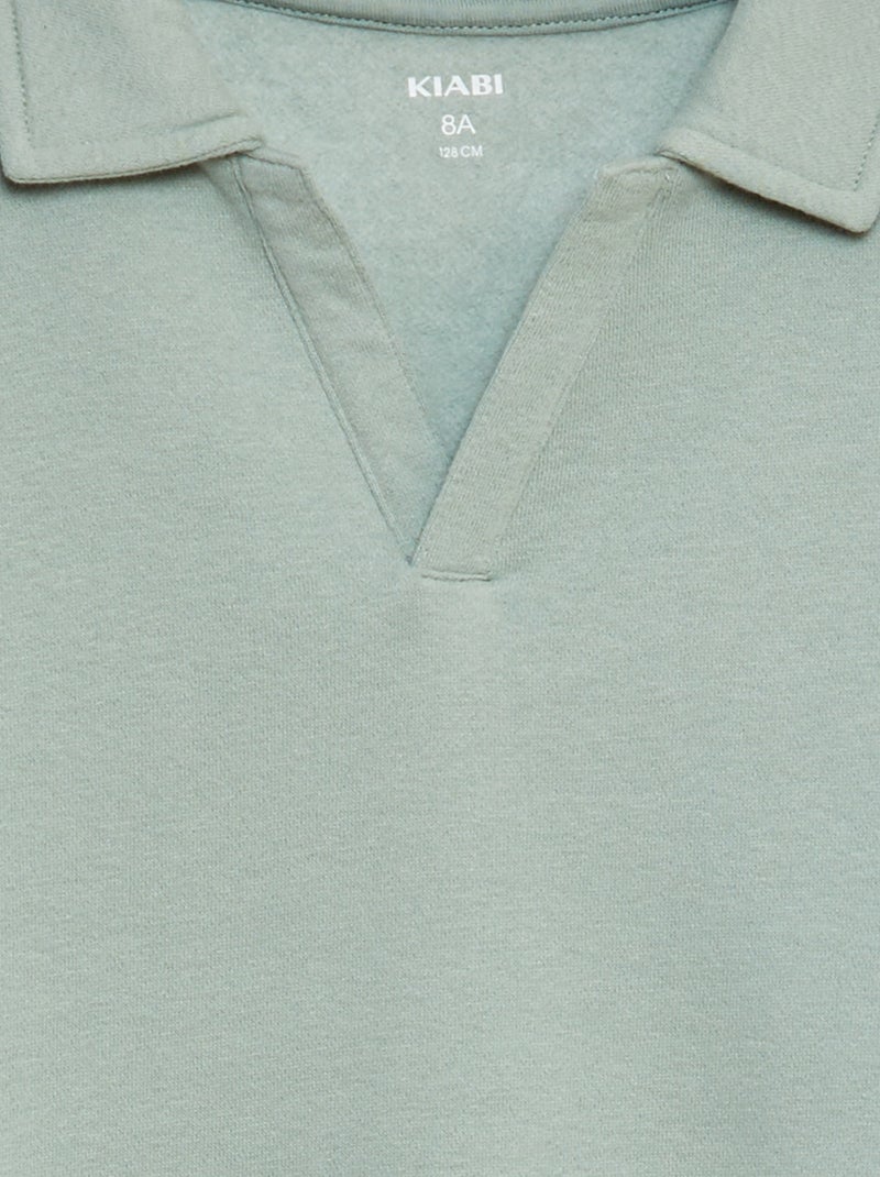 Sudadera estilo polo lisa AZUL - Kiabi