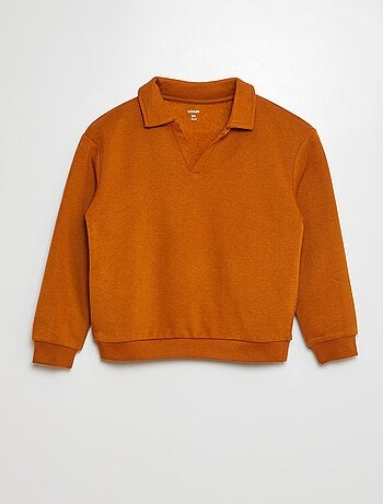 Sudadera estilo polo lisa