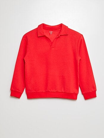 Sudadera estilo polo lisa