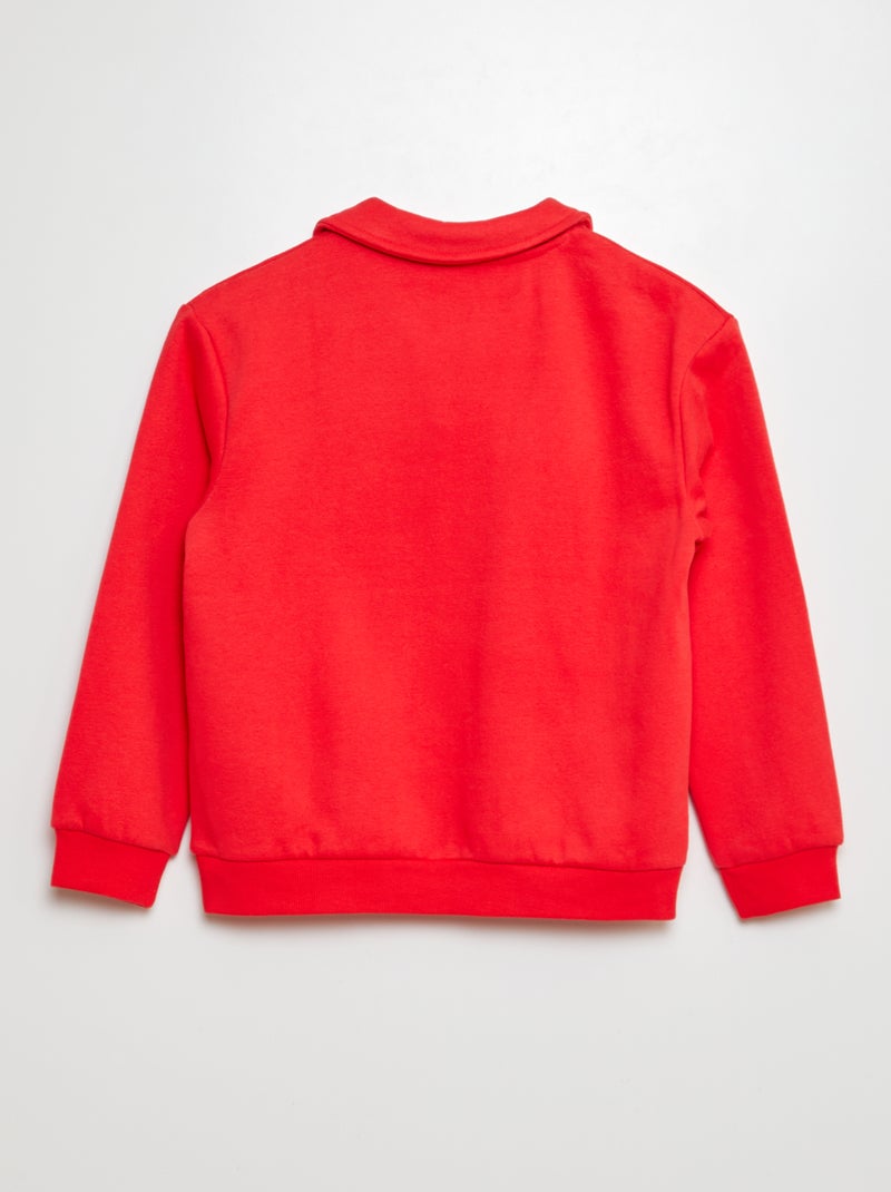 Sudadera estilo polo lisa ROJO - Kiabi