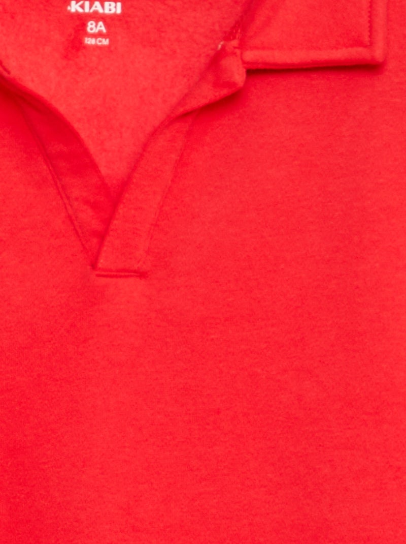 Sudadera estilo polo lisa ROJO - Kiabi