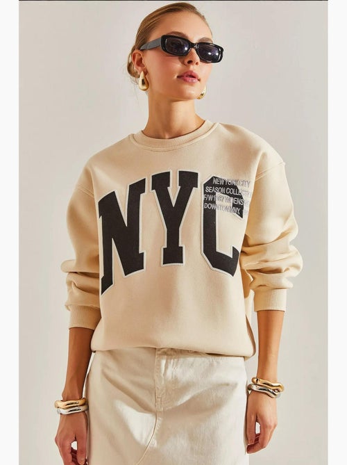 Sudadera extragrande con estampado cepillado de tres capas lucci - Kiabi