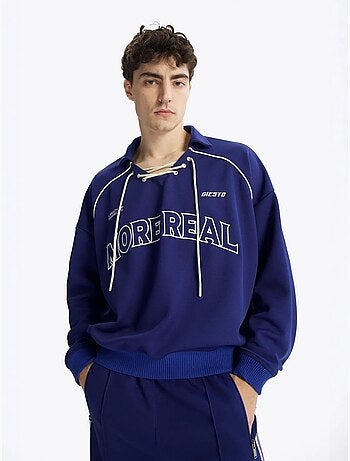 Sudadera extragrande de cuello redondo con detalle de lazo giesto