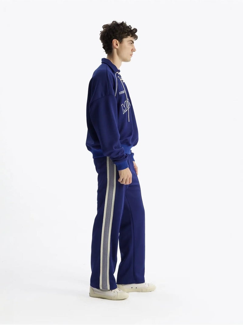 Sudadera extragrande de cuello redondo con detalle de lazo giesto Azul eléctrico - Kiabi