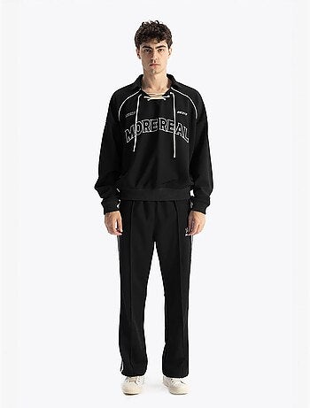 Sudadera extragrande de cuello redondo con detalle de lazo giesto