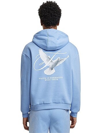 Sudadera faith is strength diseño estampado en espalda de suave para hombre - mister tee