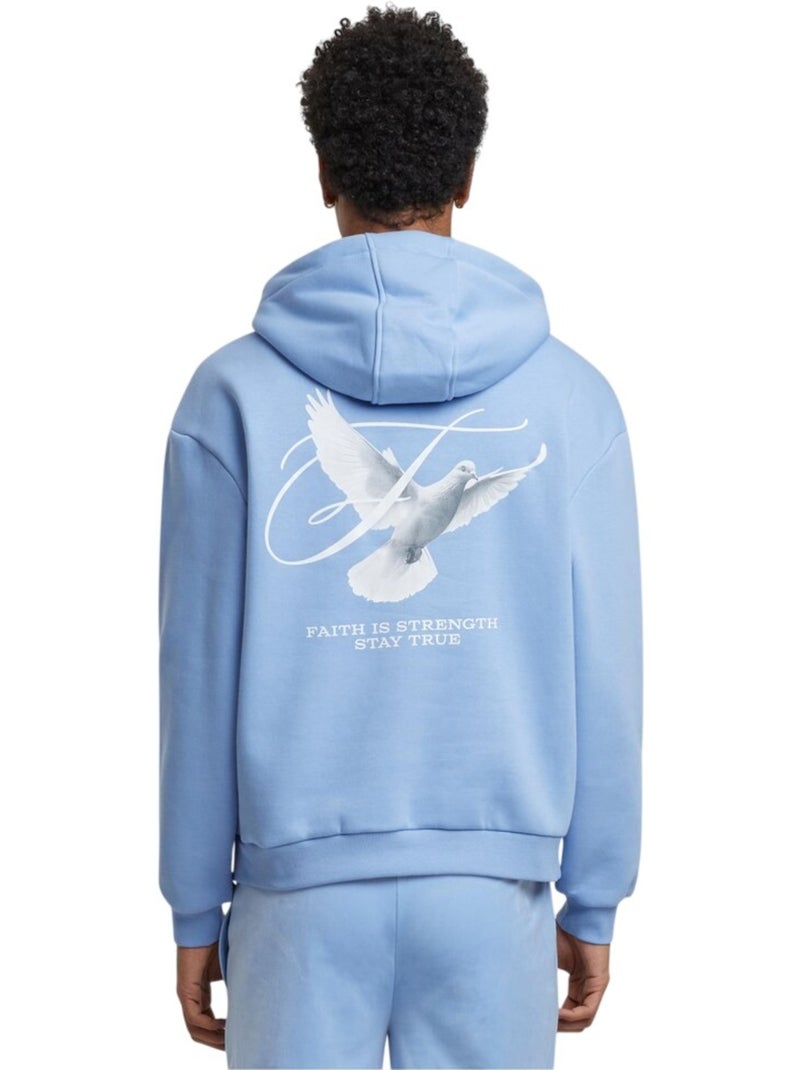 Sudadera faith is strength diseño estampado en espalda de suave para hombre - mister tee Azul pastel - Kiabi