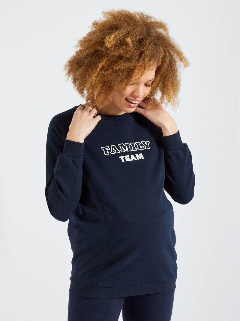 Sudadera 'Family team' AZUL - Kiabi