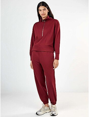 Sudadera felpa corta con cremallera