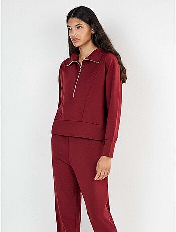 Sudadera felpa corta con cremallera