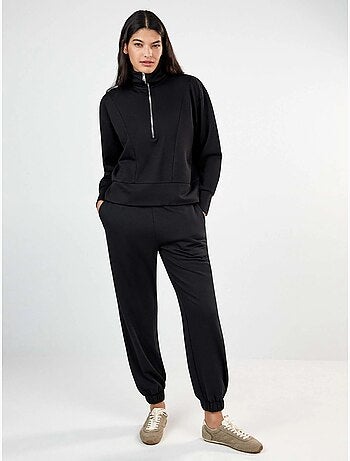 Sudadera felpa corta con cremallera