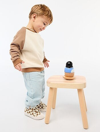 Sudadera felpa de algodón bicolor