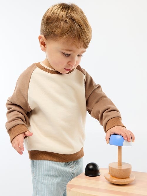 Sudadera felpa de algodón bicolor - Kiabi