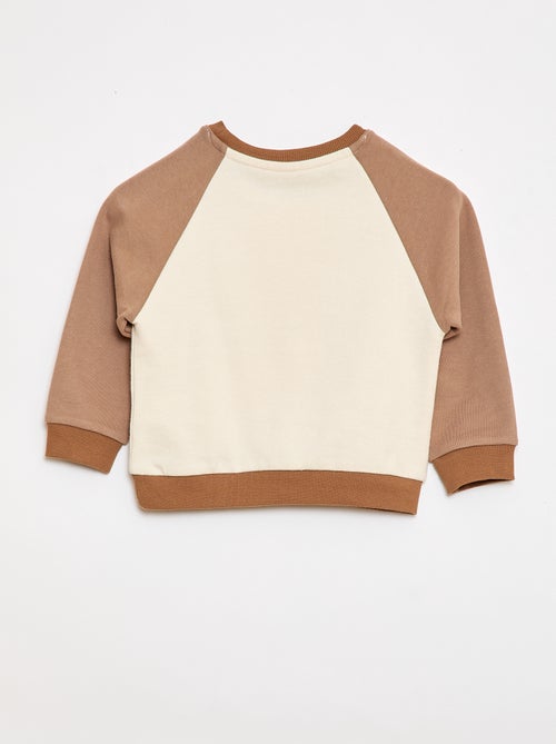 Sudadera felpa de algodón bicolor - Kiabi