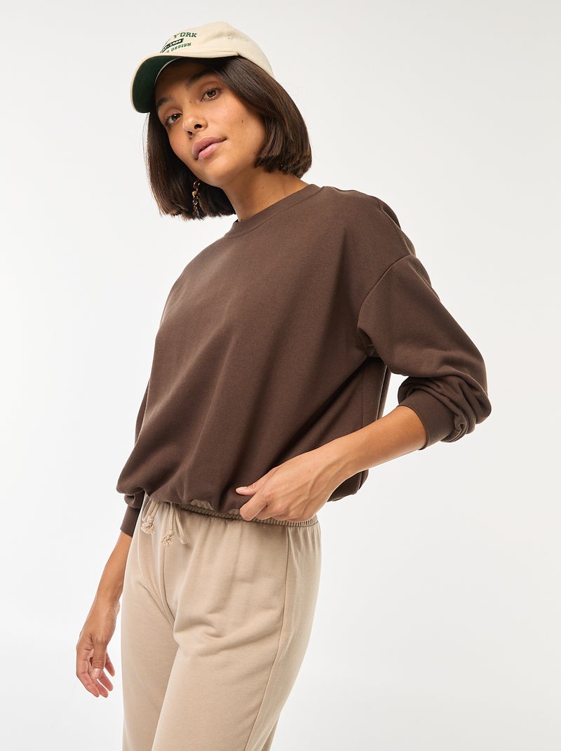 Sudadera fit globo Marron - Kiabi
