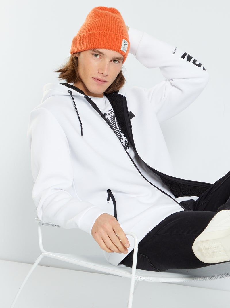Sudadera forrada con capucha BLANCO - Kiabi
